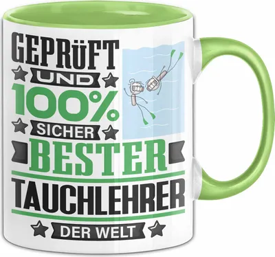 Produktbild von Tauchlehrer Geschenk Lustiger Spruch für Tauchlehrer Geschenkidee Bester Tauchlehrer Der Welt (Grün)