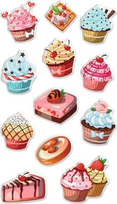 Obrázek produktu pro Samolepka mini Cupcakes 8x14 cm 12 ks