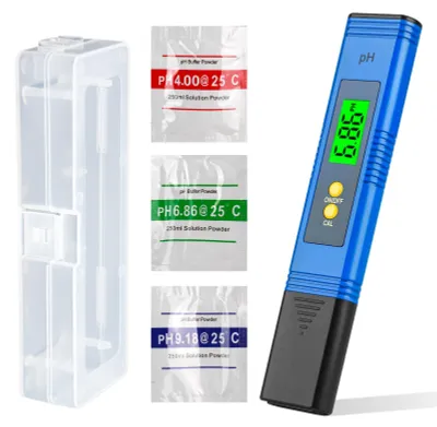 pH-Teststift digital, Messgerät für Aquarien & Pools, blau