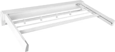 Image de Séchoir à linge mural - Séchoir à linge - Extensible - Pliable - Aluminium - 7 barres - Pour salle de bain et balcon - Blanc