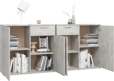 Obrázek produktu pro vidaXL Příborník betonový šedý 160x36x75 cm odvozený výrobek ze dřeva