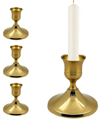 4er-Set Kerzenhalter Gold Messing für Stabkerzen