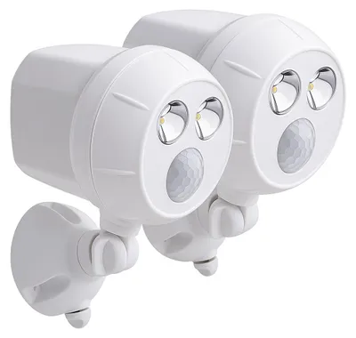 Produktbild von 2er Set Außenstrahler, Bewegungsmelder, weiß, Akku, H 10 cm