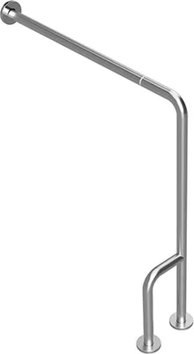 Produktbild von BELP Stützgriff Links steckbar mit Abdeckung Edelstahl gebürstet 840x230x866 mm, 120 kg Traglast für Bad & WC >> zum Bohren