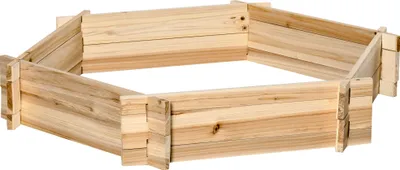 Produktbild von Outsunny Hochbeet sechseckig DIY Pflanzkübel Pflanzkasten aus Holz für Garten Balkon Natur 100 x 92 x 16 cm