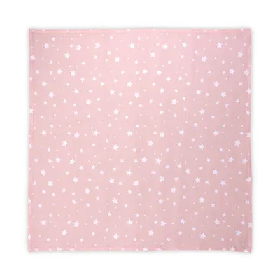 Immagine prodotto di Coperta Lorelli, coperta per neonato in mussola di cotone, dimensioni 80 x 80 cm, dalla nascita rosa bianco