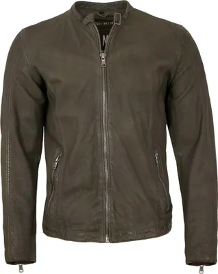 Produktbild von Freaky Nation - Herren Lederjacke Lammleder olive : XL