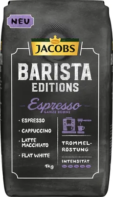 Produktbild von Jacobs Barista Editions Espresso, Bohnenkaffee, ganze Bohnen, Röstkaffee, Kaffeebohnen, 4 x 1000 g