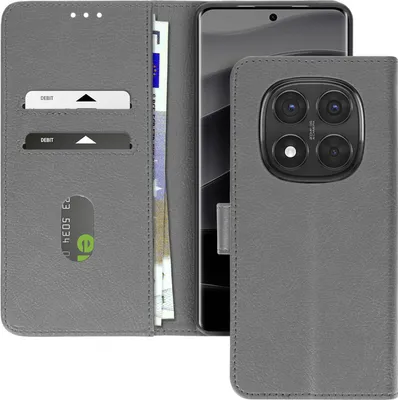 Image de Avizar, étui en similicuir avec fonction de support Redmi Note 14 Pro et 14 Pro Plus, gris