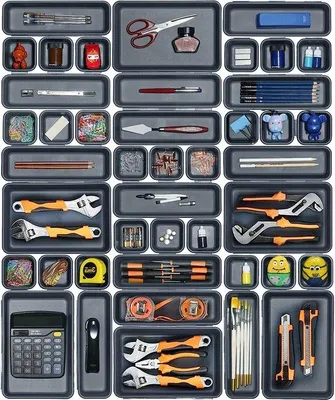 Image de Organiseurs de bureau, organiseurs de tiroirs pliables et boîtes de rangement (42 pièces)