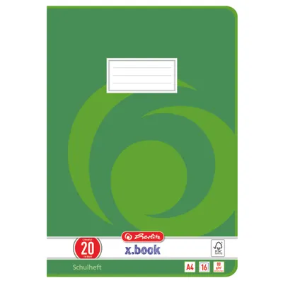 Produktbild von Herlitz Schulheft x.book  DIN A4 Lineatur 20, 16 Blatt blanko