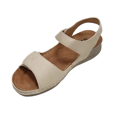 Produktbild von Weiche Sandalen Damenschuhe Bequeme Sommer Sandaletten Schuhe Pantoletten Beige Gr. 38