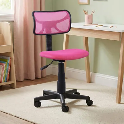 Produktbild von Schreibtischstuhl für Kinder MILAN höhenverstellbar, Pink - Drehstuhl für Kinderzimmer, ergonomisch geformte Rückenlehne mit atmungsaktivem Mesh, stabile Doppelrollen [max. Belastbarkeit 50kg]