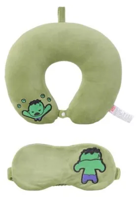 Produktbild von MINISO Marvel Reisekissen mit Schlafmaske Nackenkissen 5 Modelle Reise Hulk