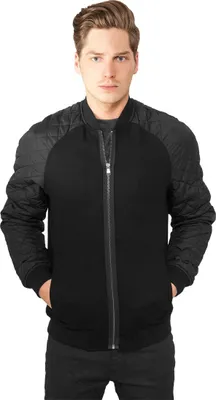 Produktbild von URBAN CLASSICS HERREN DIAMOND NYLON WOOL JACKET MÄNNER STEPPJACKE SCHWARZ, Größe:S