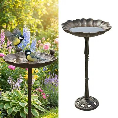 Produktbild von Antikes Vogelbad aus Gusseisen, braun, 52 x 31,5 cm