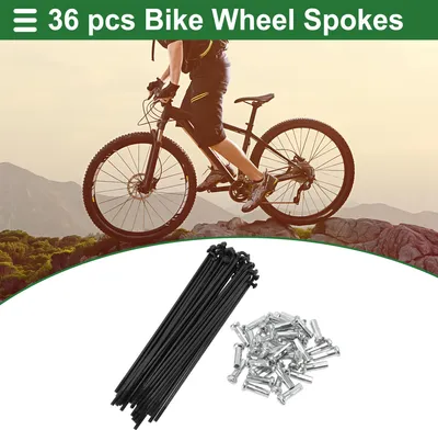 Image de Rayons De Vélo Universels Pour Roue De Vélo 14G 109Mm En Acier Au Carbone Noir 1 Ensemble