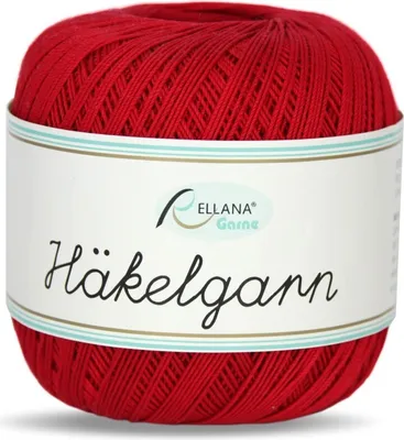 Produktbild von Rellana Häkelgarn, Filethäkelgarn, 50 gr/283m, 100 % Baumwolle rot (03)
