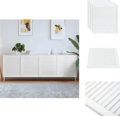 Zdjęcie produktu dla vidaXL Drzwi do szafy z żaluzją 4 szt. Białe 69x59,4 cm lite drewno - Drzwi szafy