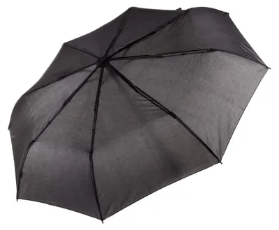Produktbild von Schwarzer Regenschirm aus Leder, Taschenschirm, Handöffner mit Klettverschluss