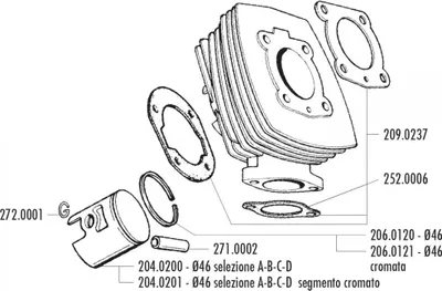 Image de Kit de joints de cylindre Polini 65ccm pour Honda Wallaroo, Peugeot Fox