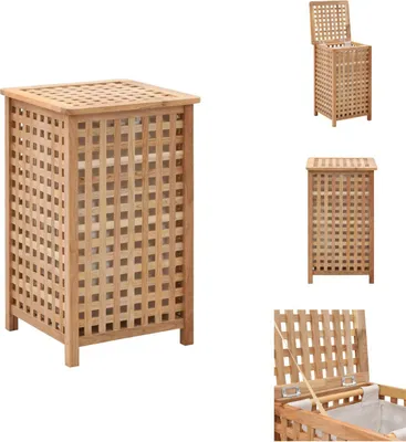 Produktbild von vidaXL Wäschekorb 39x39x65 cm Massivholz Walnussholz -  Wäschekörbe