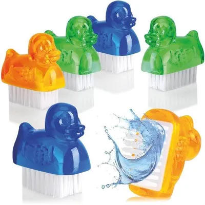 Produktbild von Famanu Mini Handwasbürsten Entenmotiv - 6x Nagelbürsten für Hände und Nägel