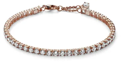 Image de Pandora 581469C01 Bracelet Tennis Femme Scintillant Rose Doré 18 cm