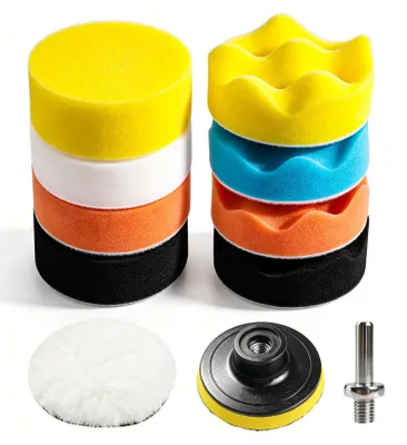 Productafbeelding van 11-delig polierset voor accu-schroefmachines met polierpads van 80 mm