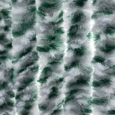 Image de Moritz Rideau velours en chenille 90 x 200 cm blanc/argent/vert chiné Rideau de porte comme moustiquaire pour camping caravaning