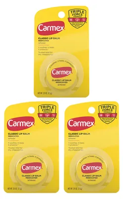 Produktbild von CARMEX - Lippenbalsam - 3er Pack - Im Tiegel - Classic Medicated - Regenerierend