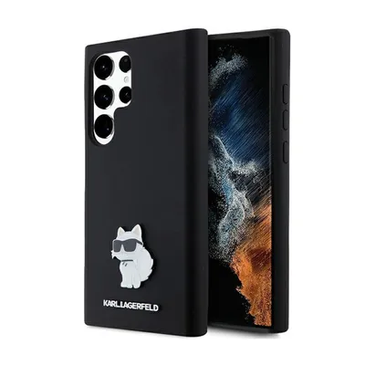 Image de Karl Lagerfeld Silicone Choupette Metal Pin - Etui Samsung Galaxy S24 Ultra (czarny)
