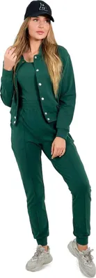 Immagine prodotto di set 3 in 1: felpa con bottoni a pressione + top + pantaloni verdi