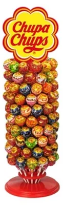 Immagine prodotto di Chupa Chups, assortimento di caramelle, 12 grammi per caramella, confezione da 120 pezzi, confezione cilindrica