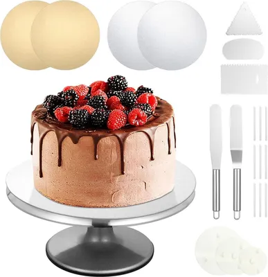 Produktbild von Tortenständer Aluminiumlegierung drehbarer Kuchenteller 12 Zoll Backen Zuckerguss Set