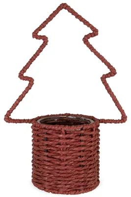 Produktbild von Pflanztopf Tannenbaum Dunkelrot Ø 11,5 x 29,5 cm Weihnachten