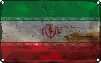 Produktbild von vianmo Blechschild 20x30 cm Iran Rost Flagge Fahne Wappen