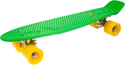 Produktbild von D Street Polyprop Mini Cruiser Kinder Retro Skateboard 57cm Grün/Gelb
