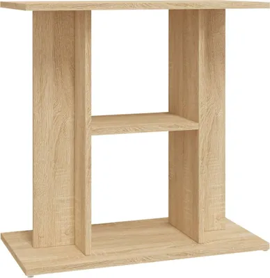 A standalone image of a wooden aquarium stand.