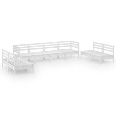Produktbild von vidaXL 8-tlg. Garten-Lounge-Set Weiß Massivholz Kiefer