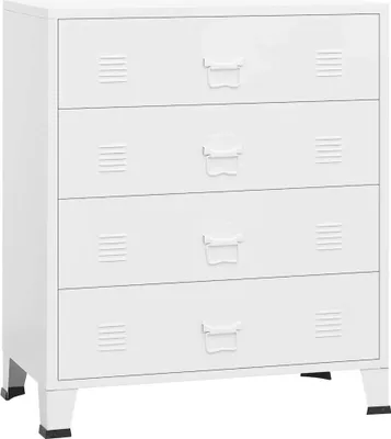 Produktbild von vidaXL Industrial Kommode mit Schubladen Weiß 78x40x93 cm Metall