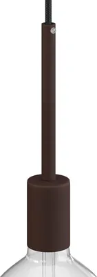 Immagine prodotto di Creative-Cables Kit portalampada E27 cilindrico in Metallo con serracavo da 15 cm - Ruggine Scura Verniciata