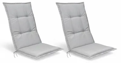 Produktbild von Beautissu 2er Set Hochlehner Set Base HL Sitzkissen, 120x50x6cm Hellgrau