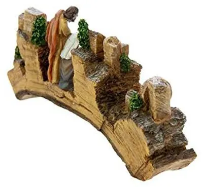Krippe aus Baumrinde, Kunstharz, 15 x 8 cm
