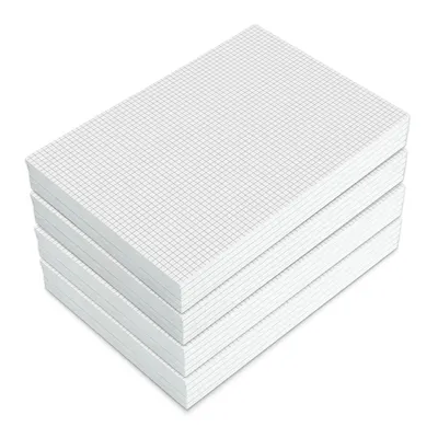 Image de Set de blocs-notes - DIN A4 - 20 blocs - quadrillé - 50 pages par bloc - collé - dos cartonné solide - papier 90 g/m² - qualité supérieure