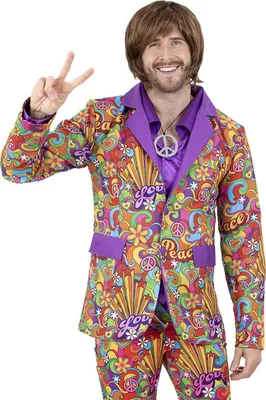 Produktbild von Smiffys - "60s Rainbow" Peace-Jacke für Herren, Kostüm SM3462 (M) (Bunt)