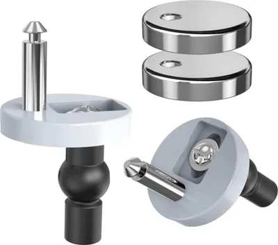Produktbild von 2er Pack Toilettensitz Scharniere Befestigungen, Toilettensitz Befestigungen, Schnellverschluss Toilettensitz Befestigungen, Universelle Toilettensitz Scharniere für WC mit blinden Löchern