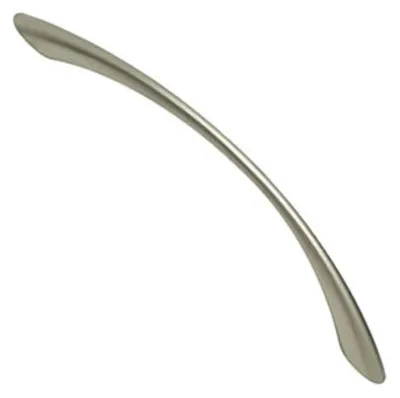 Productafbeelding van Zinken meubelgreep, afstand tussen de gaten 128 mm, geborsteld nikkel, set van 24 stuks