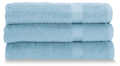 Productafbeelding van Handdoeken, gezichtsdoeken, katoen, 60 x 100 cm, kleur: hemelblauw, 3 stuks