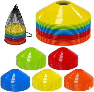 Image de Cône d'entraînement avec sac en mesh, 1 pièce, transparent, pour le football et l'athlétisme